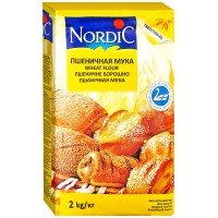 Мука пшеничная NORDIC высший сорт, 2кг, Финляндия, 2 кг
