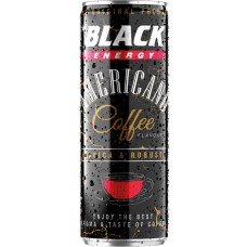 Купить Напиток безалкогольный BLACK Americano Coffee со вкусом кофе энергет. сильногаз. ж/б, Польша, 0.25 L в Ленте