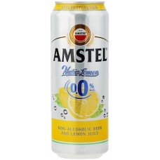 Купить Напиток пивной светлый безалкогольный AMSTEL Lemon нефильтрованный, не более 0,3%, ж/б, 0.45л, Россия, 0.45 L в Ленте