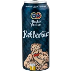 Пиво светлое HACKER PSCHORR Kellerbier нефильтрованное пастеризованное неосветленное, 5,5%, ж/б, 0.5л, Германия, 0.5 L