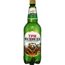Пиво светлое ТРИ МЕДВЕДЯ, 4,7%, ПЭТ, 1.35л, Россия, 1.35 L