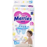 Подгузники детские MERRIES L 9–14кг, 54шт, Япония, 54 шт