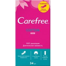 Купить Прокладки ежедневные CAREFREE Cotton Fresh с экстрактом хлопка, 34шт, Италия, 34 шт в Ленте