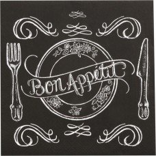 Купить Салфетки бумажные DOLCE ALBERO Bon Appetit 3-слоя 33х33см, 20шт, Россия, 20 шт в Ленте