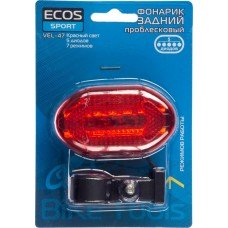Купить Задний фонарик ECOS проблесковый,красный свет,5 диодов,4 режима 5147, Китай в Ленте