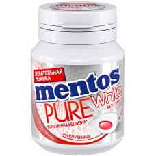 Жевательная резинка MENTOS Pure white со вкусом клубники, 54г, Россия, 54 г
