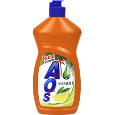 Жидкое средство для мытья посуды AOS Лимон, 450г, Россия, 450 г