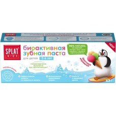 Зубная паста детская SPLAT Kids Фруктовое мороженое, 2–6 лет, 63г, Россия, 63 г